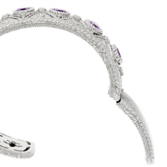 Judith Ripka Sterling Bezel Set Amethyst Cuff Box - Picture 5 of 8